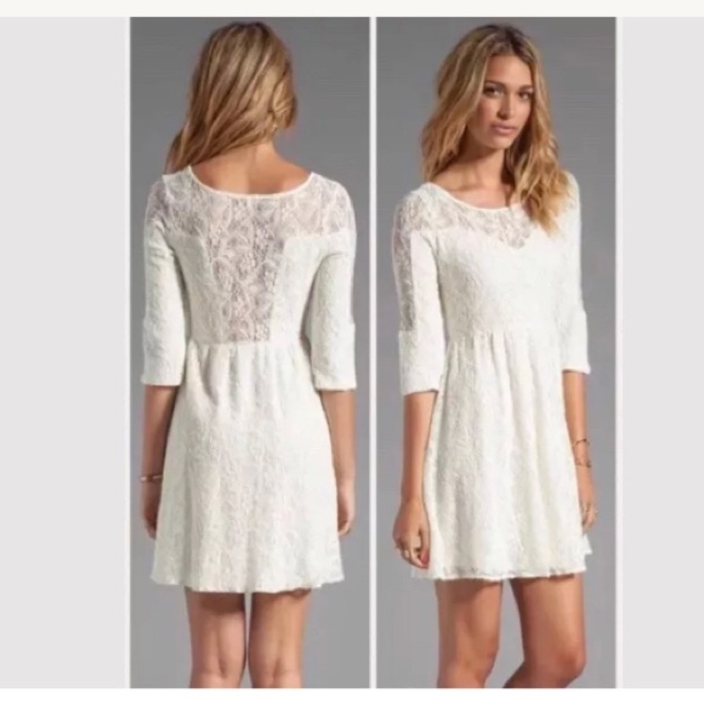 NWT FREE PEOPLE LACE DRESS SHAKE IT UP CREAM